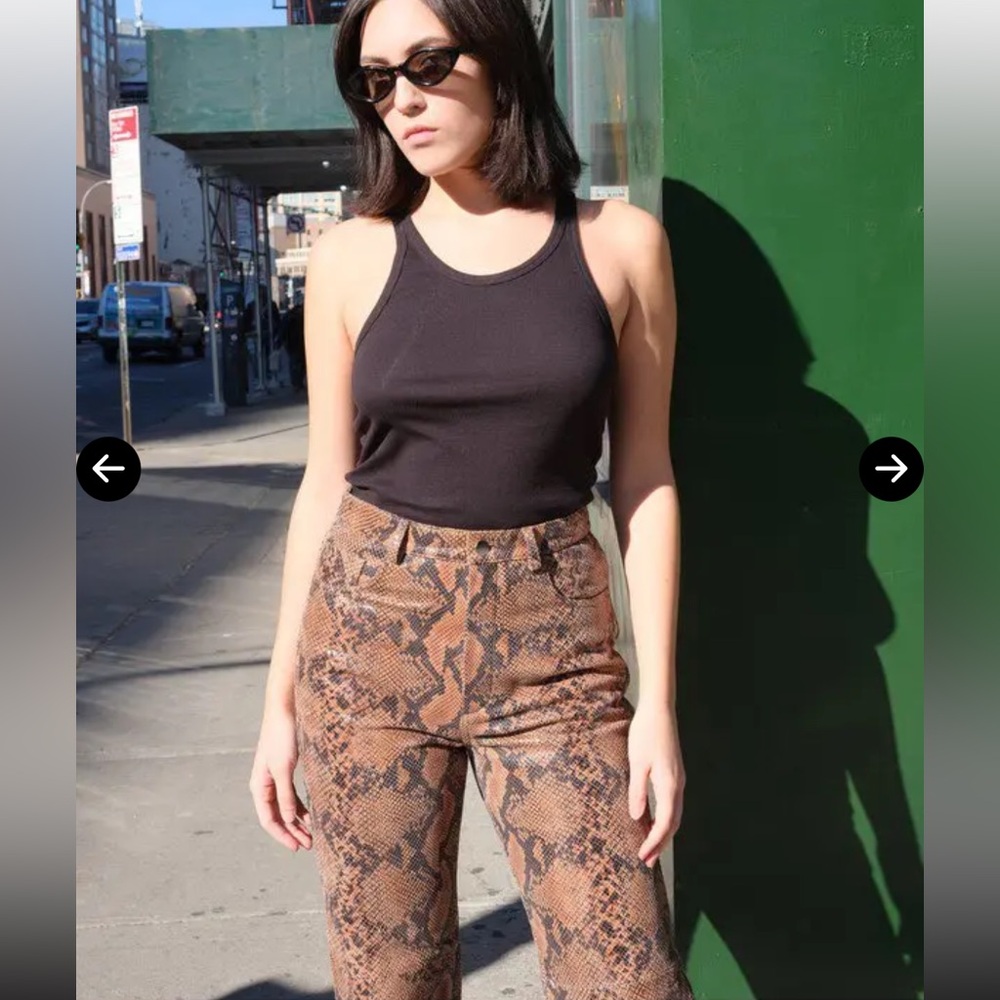 Reformation x Veda Leather Snake Pants NWT 6